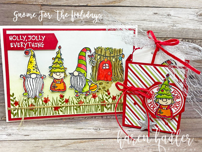 Showing the Gnome for the holidays card and matich project.