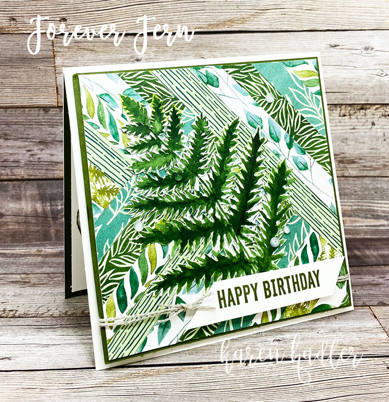 masculine Birthday card showing front using Forever Greenery.