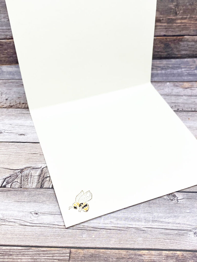 Garden wishing From Stampin' Up! Wishing you all the Best. Inside of the card with a Bee Stamped bottom left hand corner.