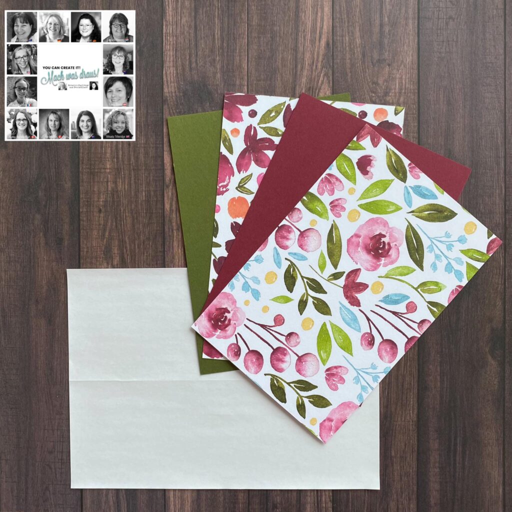 A picture of Awash in Beaty Floral Designer Series Paper, cardstock and masking papers.